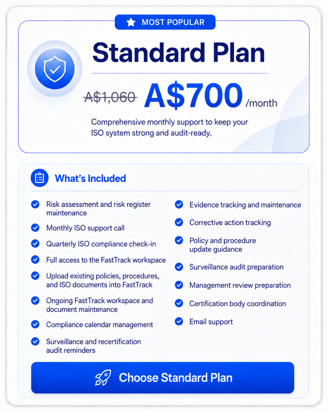 ISO Assurance Package - Standard Plan