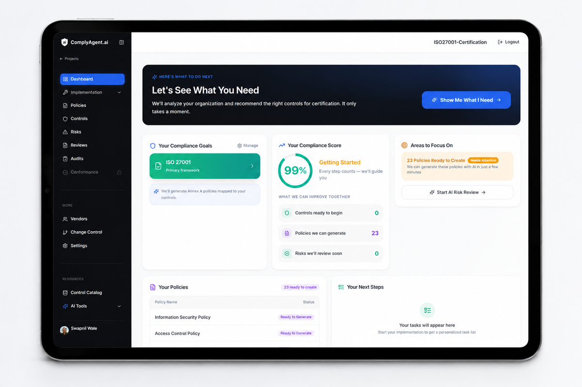 ISO FastTrack dashboard