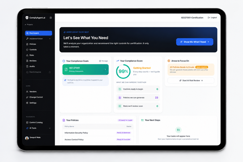 ISO FastTrack dashboard