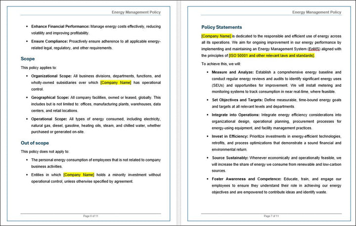 Energy Management Policy