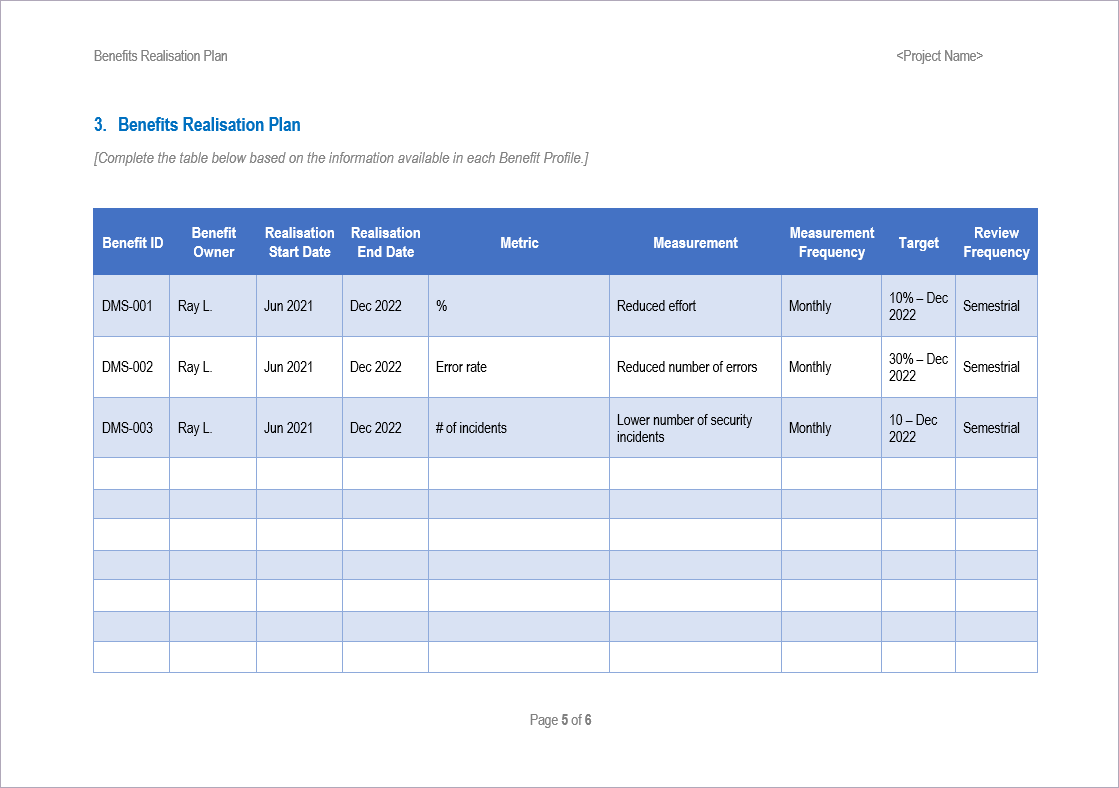 Project Benefits Templates PM Docs Project Benefits Templates PM Docs